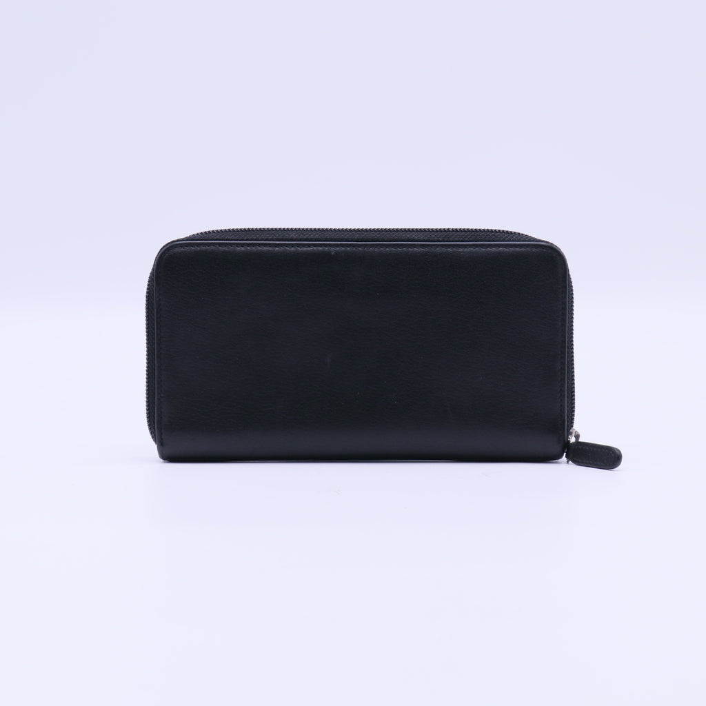Chanel Camellia Stud Lambskin Zip Around Wallet W21213