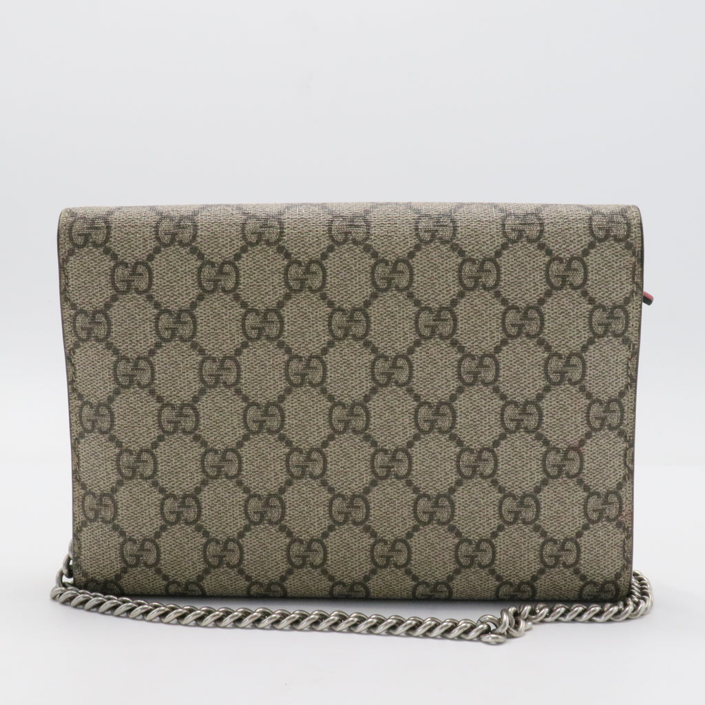 GG Supreme Monogram Mini Dionysus Chain Wallet