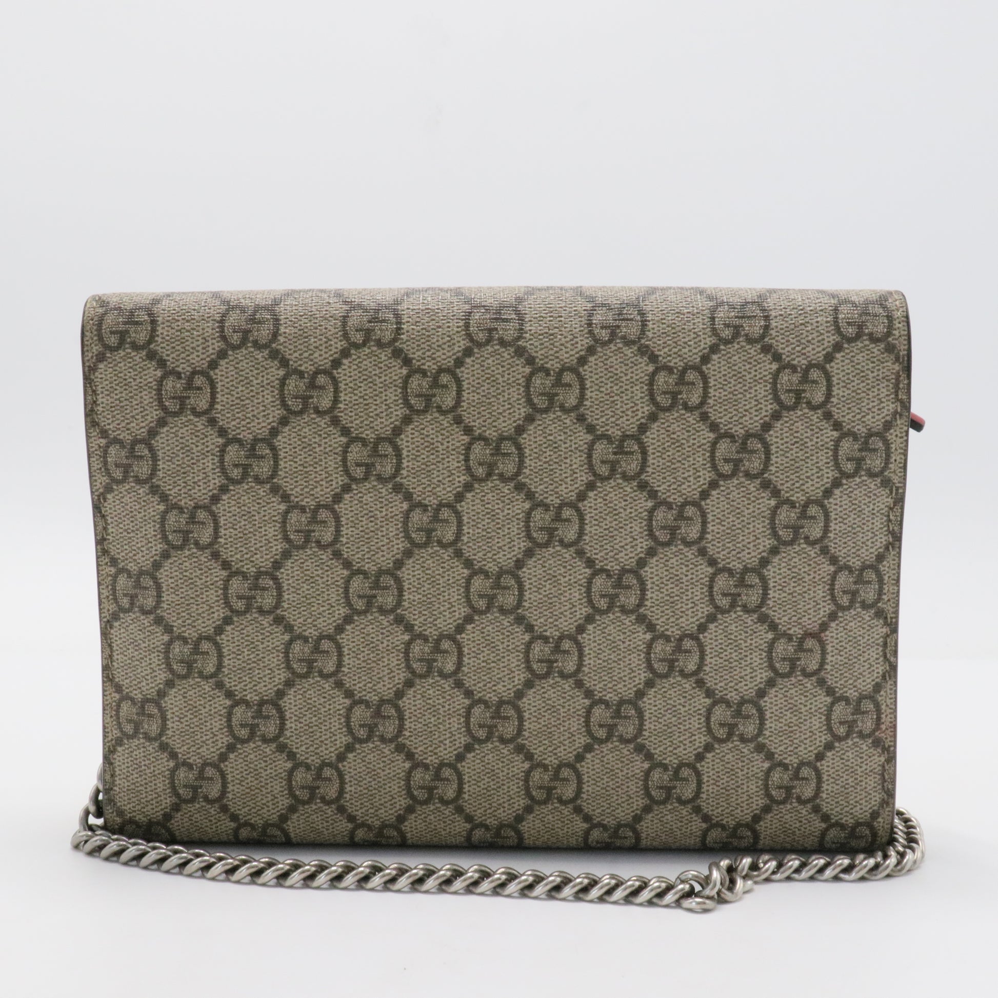 GG Supreme Monogram Mini Dionysus Chain Wallet