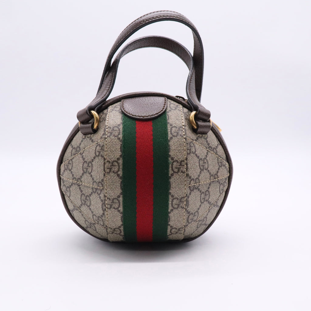 GG Supreme Monogram Textured Dollar Calfskin Web Mini Ophidia Basketball Shaped Twins LDJ2704