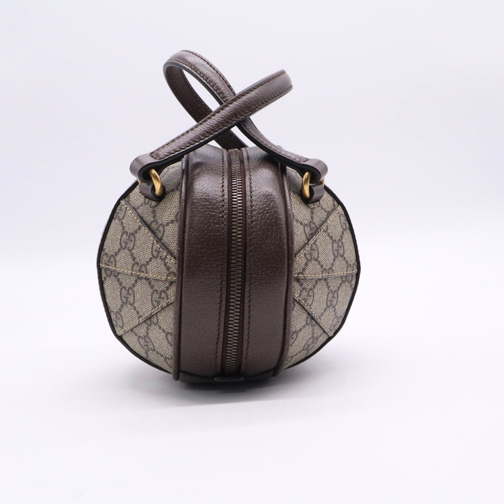 GG Supreme Monogram Textured Dollar Calfskin Web Mini Ophidia Basketball Shaped Twins LDJ2704