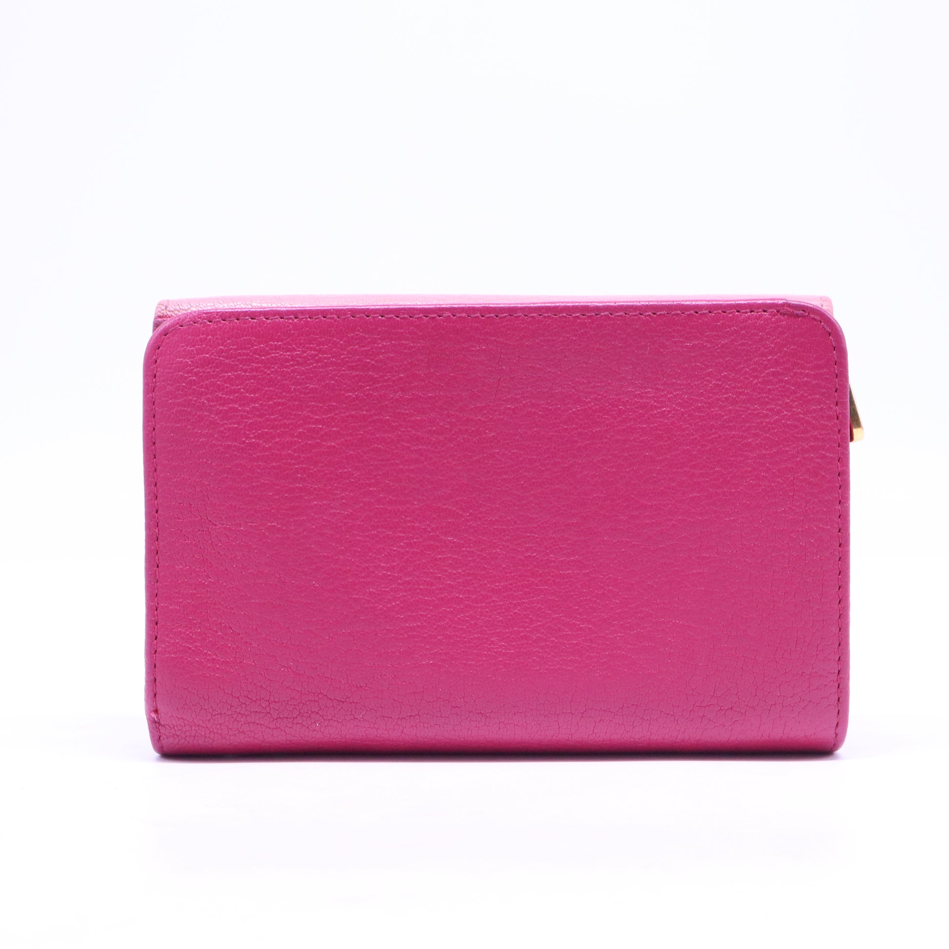 Two Tone Pink Leather Madras Compact Wallet