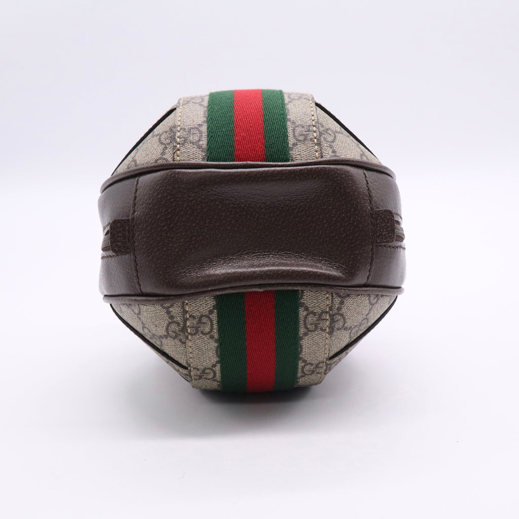 GG Supreme Monogram Textured Dollar Calfskin Web Mini Ophidia Basketball Shaped Twins LDJ2704