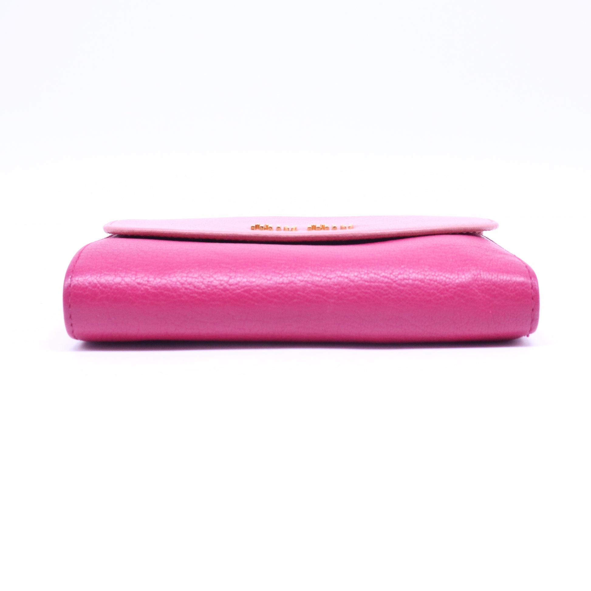 Two Tone Pink Leather Madras Compact Wallet