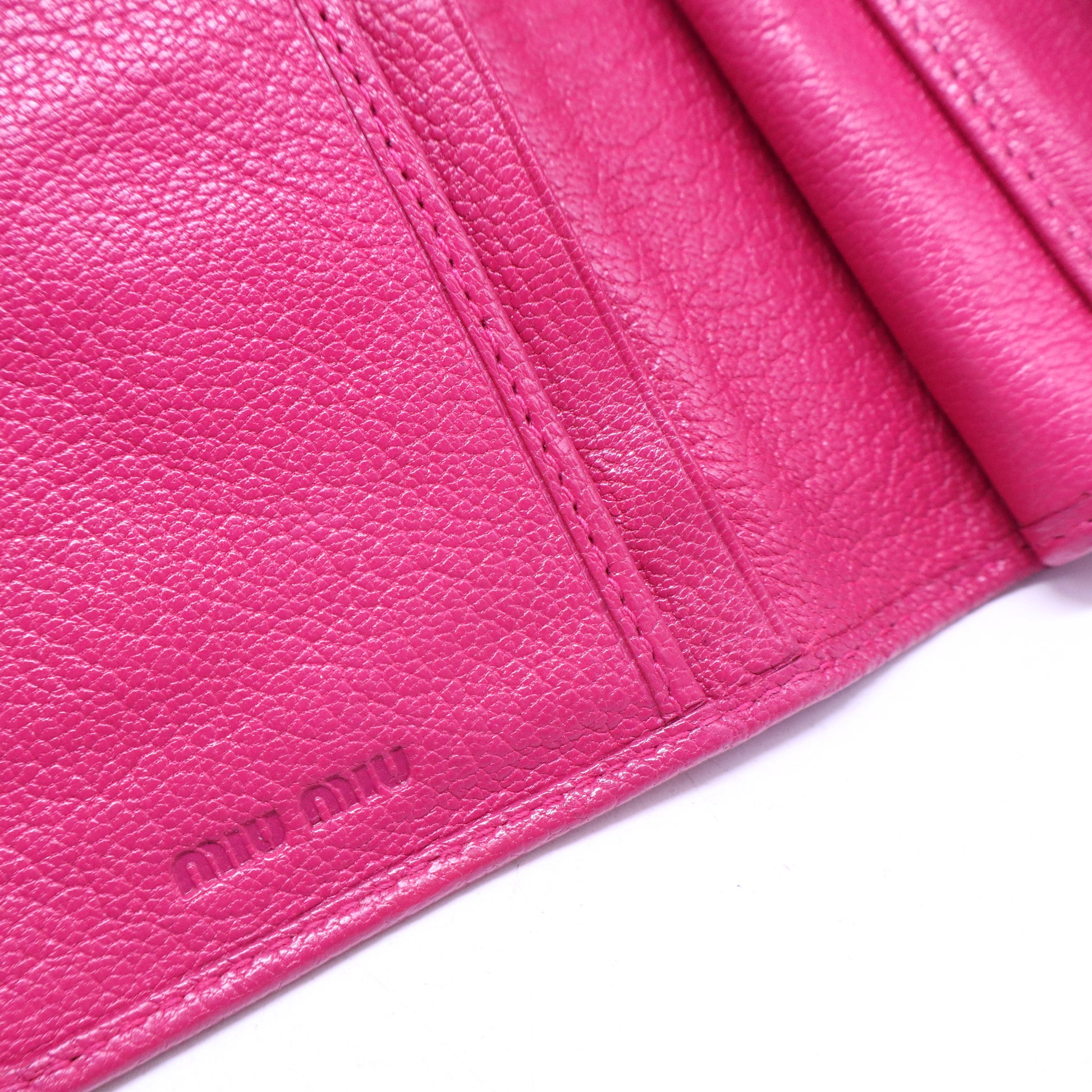 Two Tone Pink Leather Madras Compact Wallet