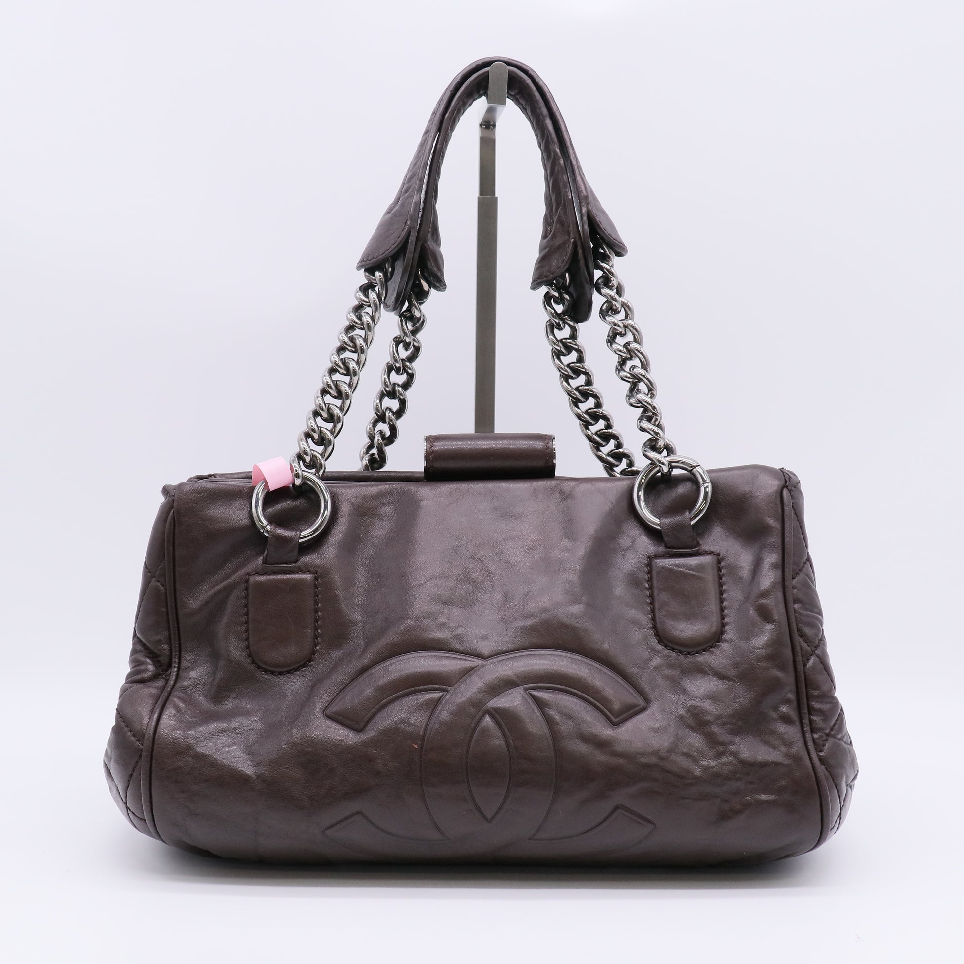 Chanel  Perfect Day Satchel Black Leather Bag Twins LDJ4947