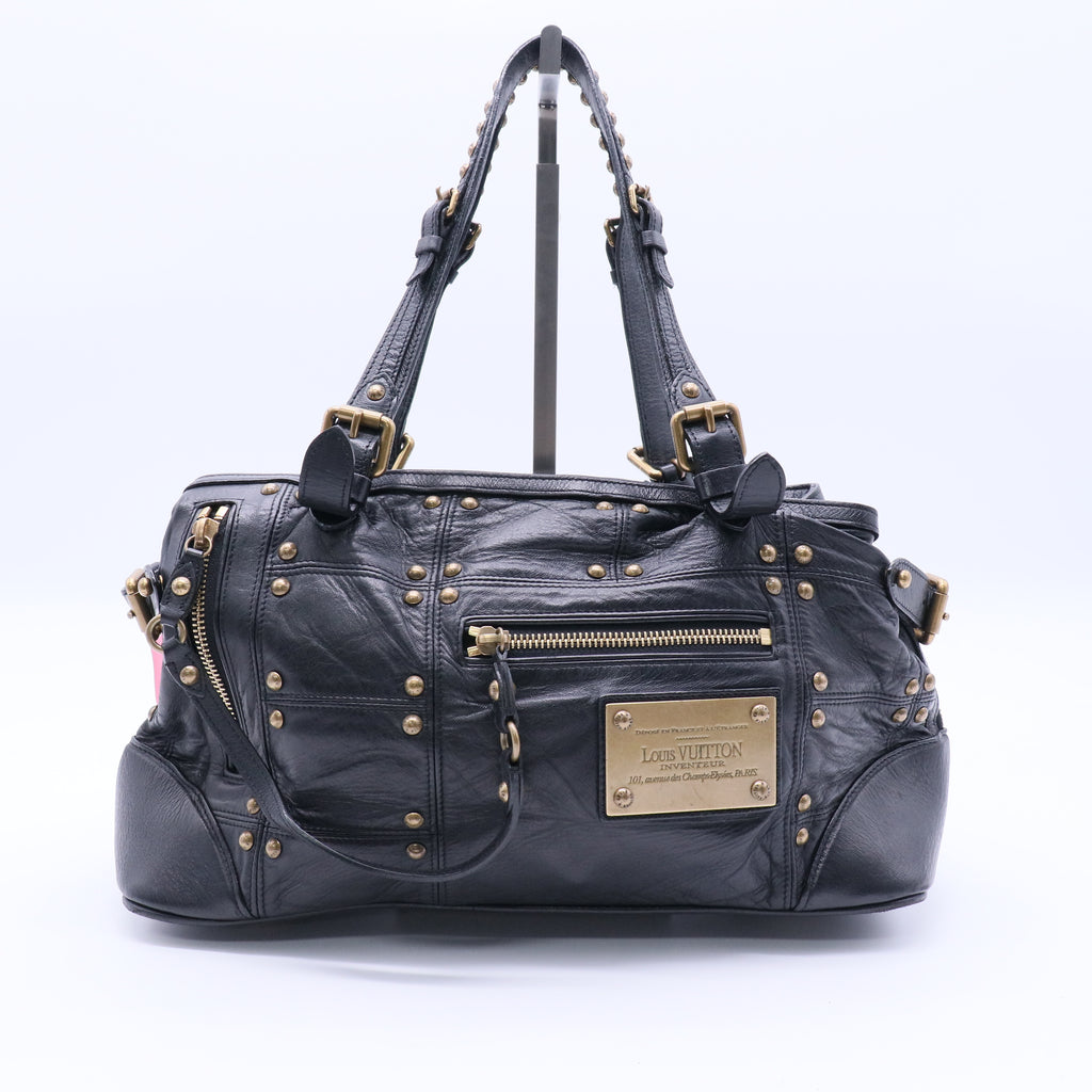 Limited Edition Black Lambskin Leather Riveting Bag twins