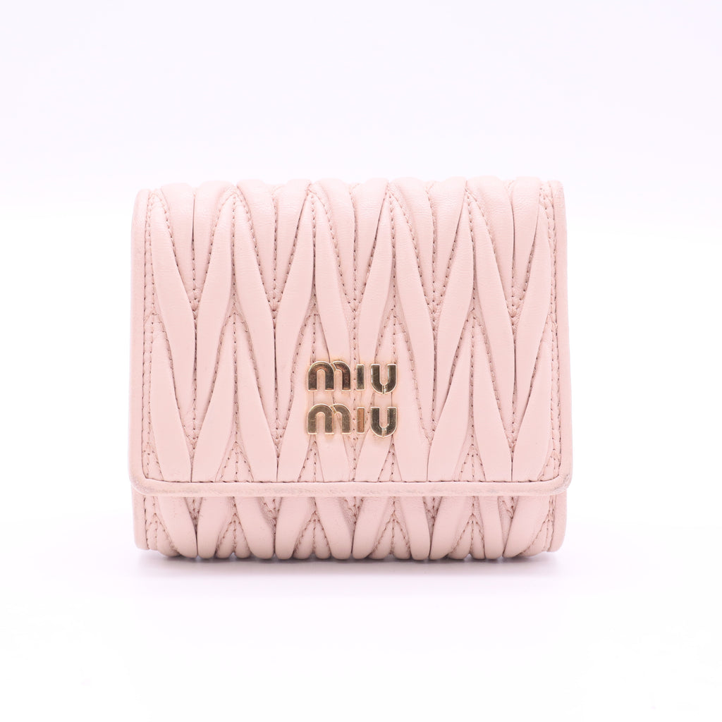 Wallet Embellished Matelasse Leather Twins