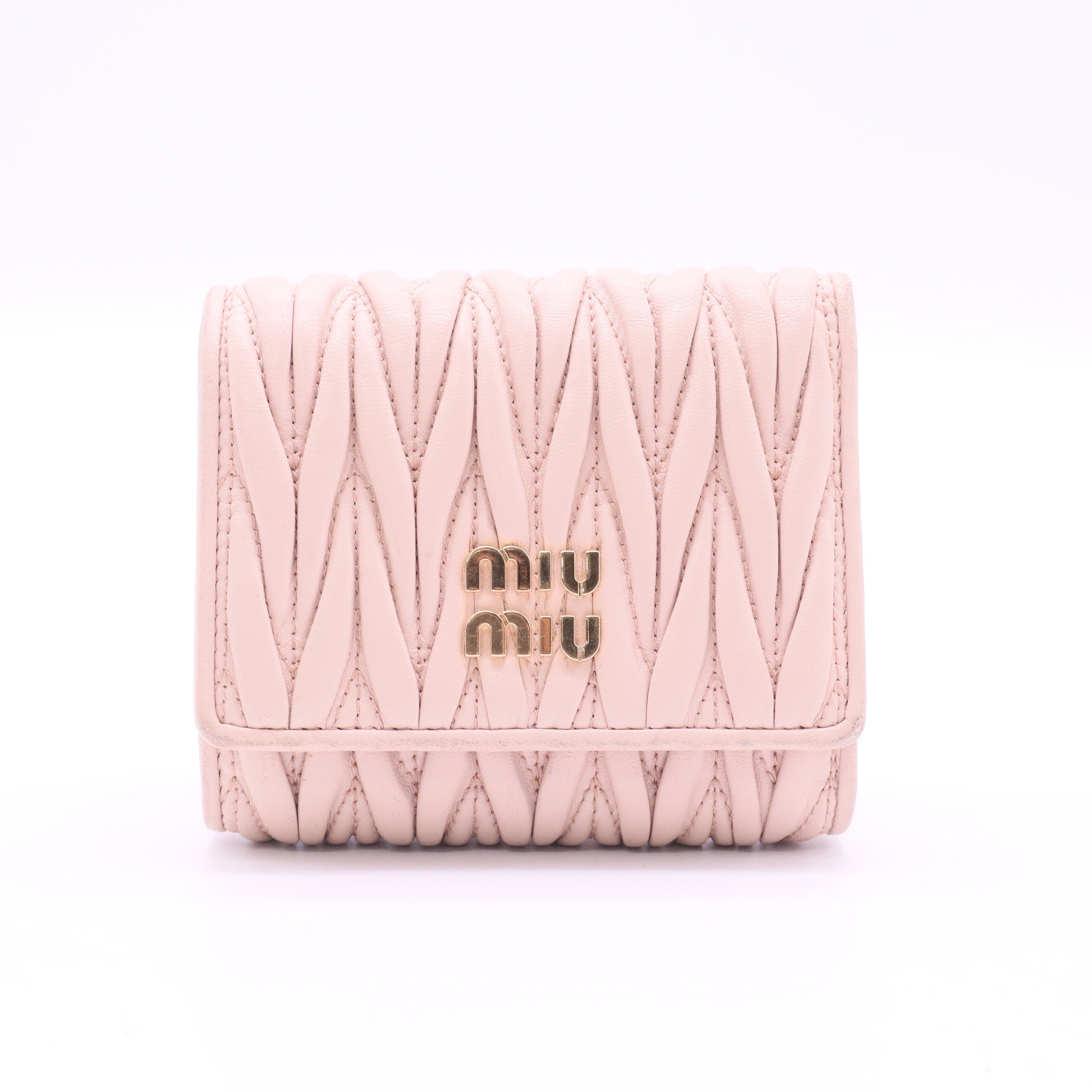 Wallet Embellished Matelasse Leather Twins