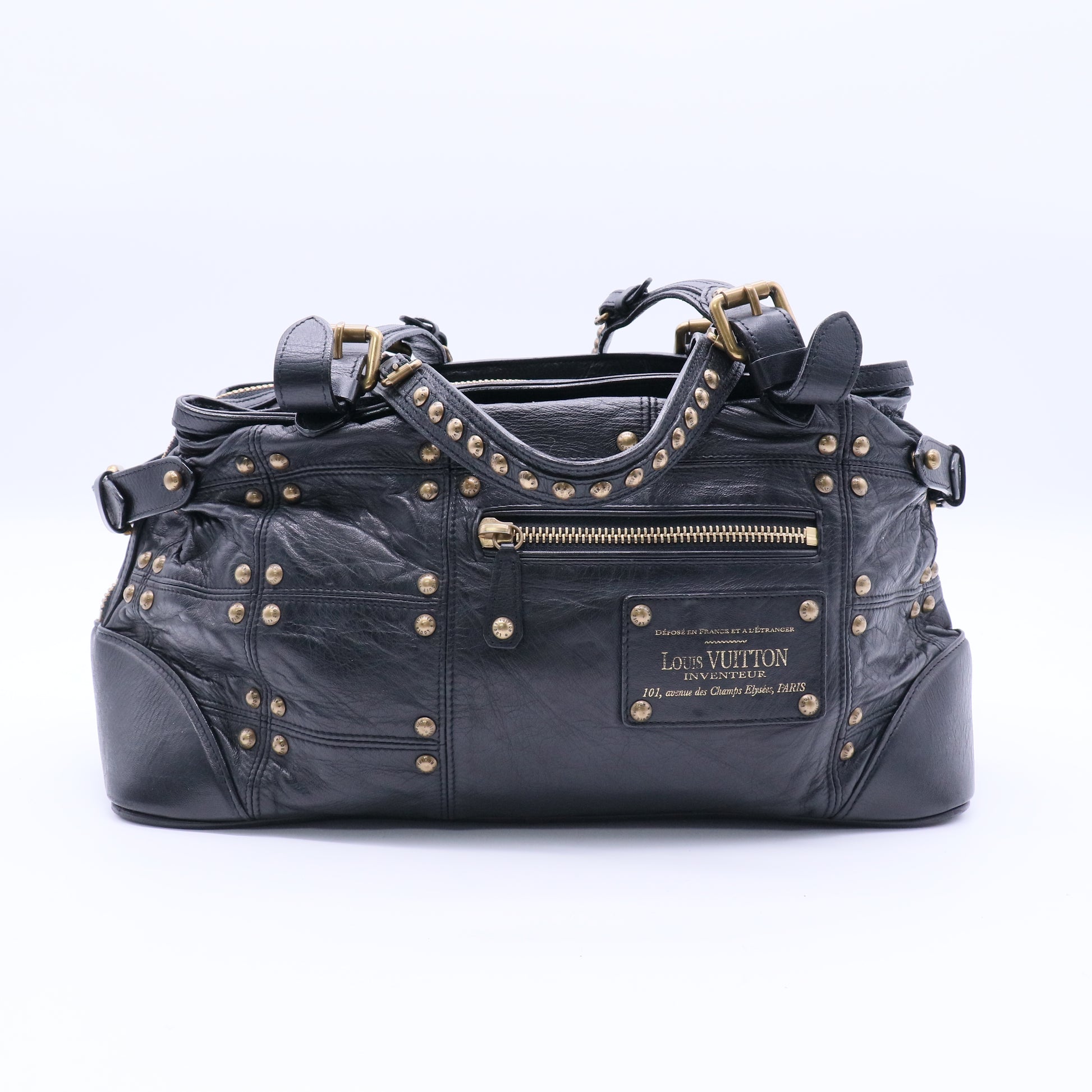 Limited Edition Black Lambskin Leather Riveting Bag twins