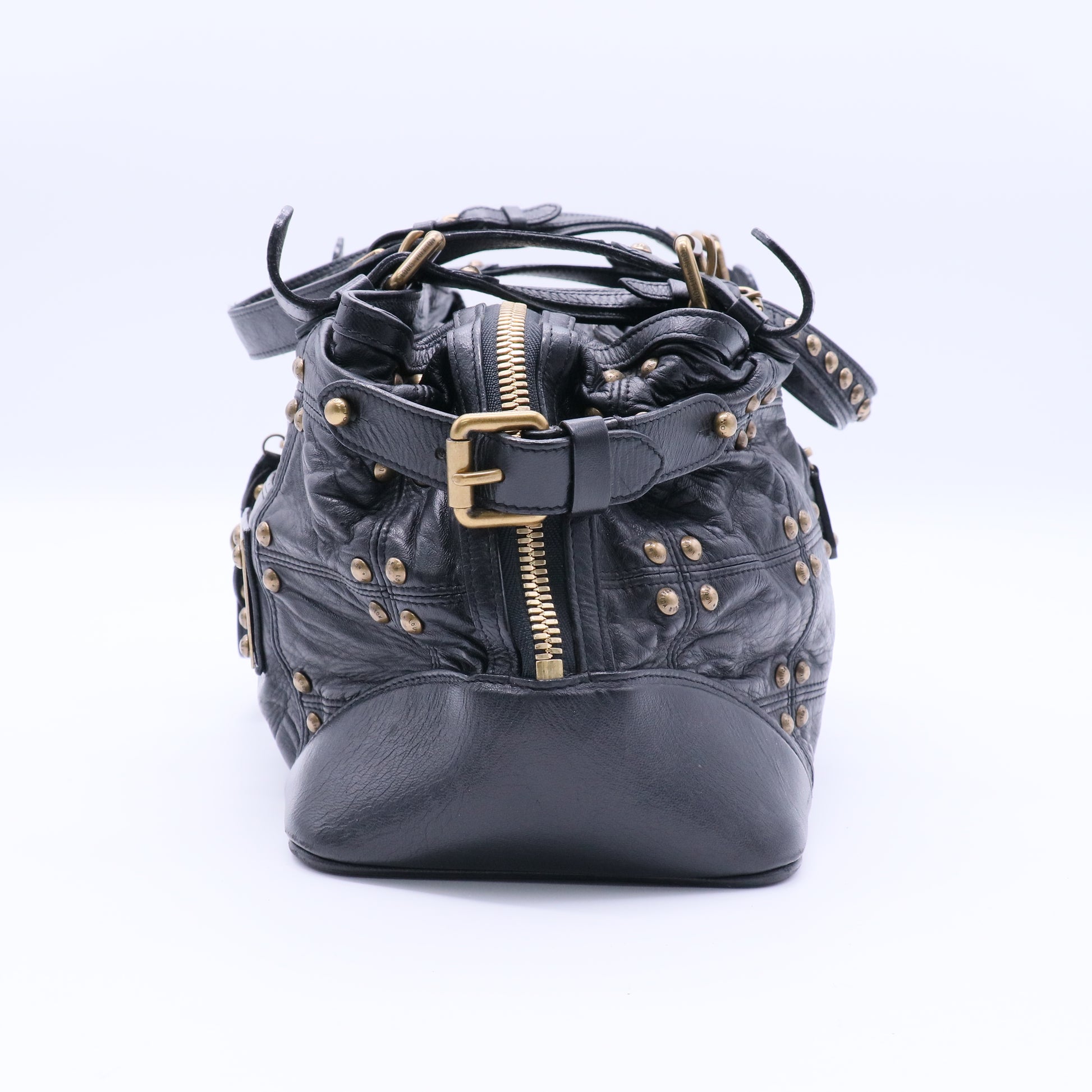 Limited Edition Black Lambskin Leather Riveting Bag twins