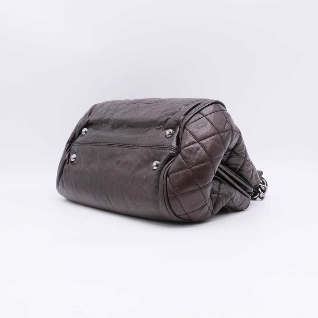 Chanel  Perfect Day Satchel Black Leather Bag Twins LDJ4947