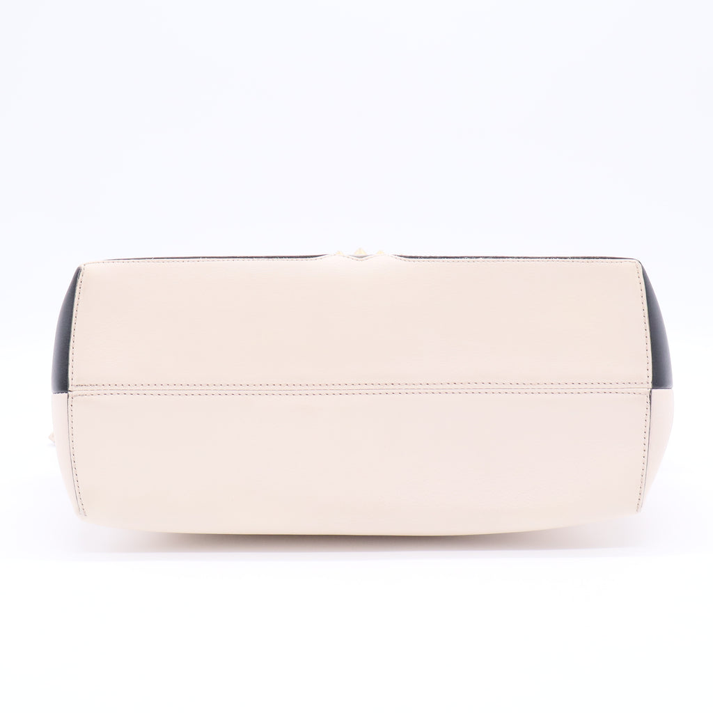 Vitello Dolce Monster Eyes Inlay Studded Medium By The Way Boston Bag Camelia Black twins