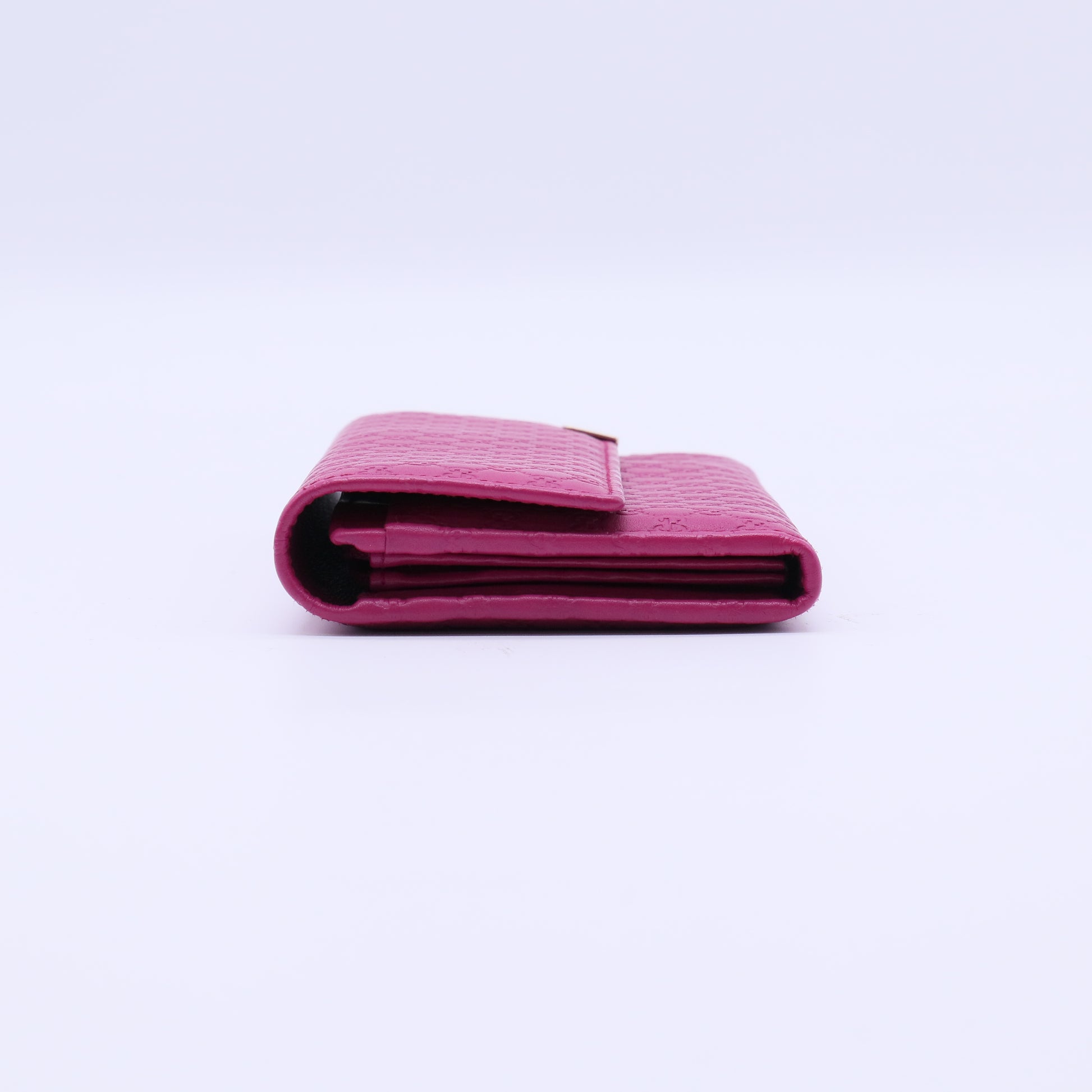 Gucci Microguccissima Leather Metal Bar Continental Flap Wallet Pink W21283