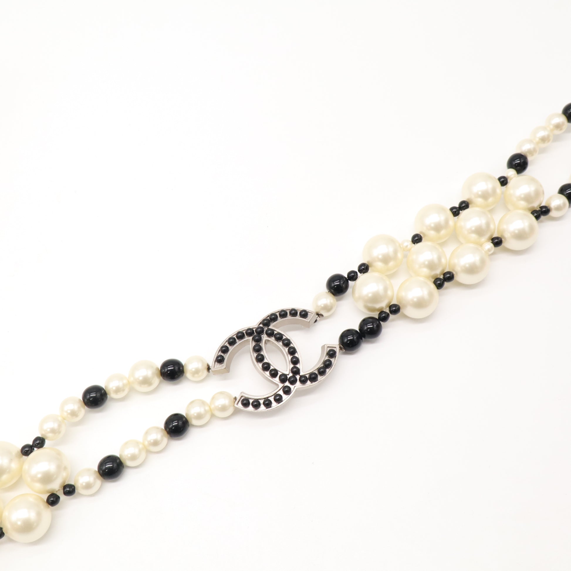 Chanel CC Faux Pearl Black Beaded Necklace/Belt W23050