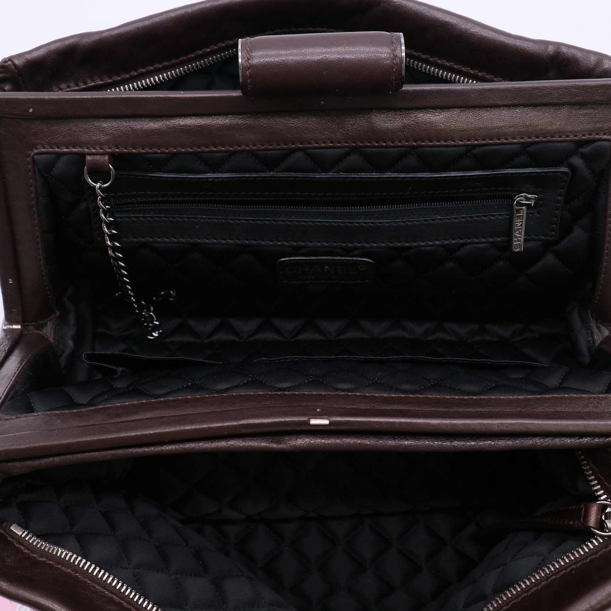 Chanel  Perfect Day Satchel Black Leather Bag Twins LDJ4947