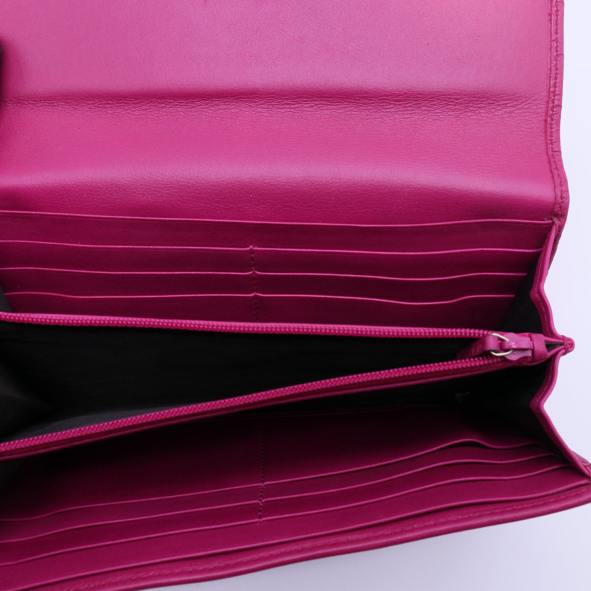 Gucci Microguccissima Leather Metal Bar Continental Flap Wallet Pink W21283