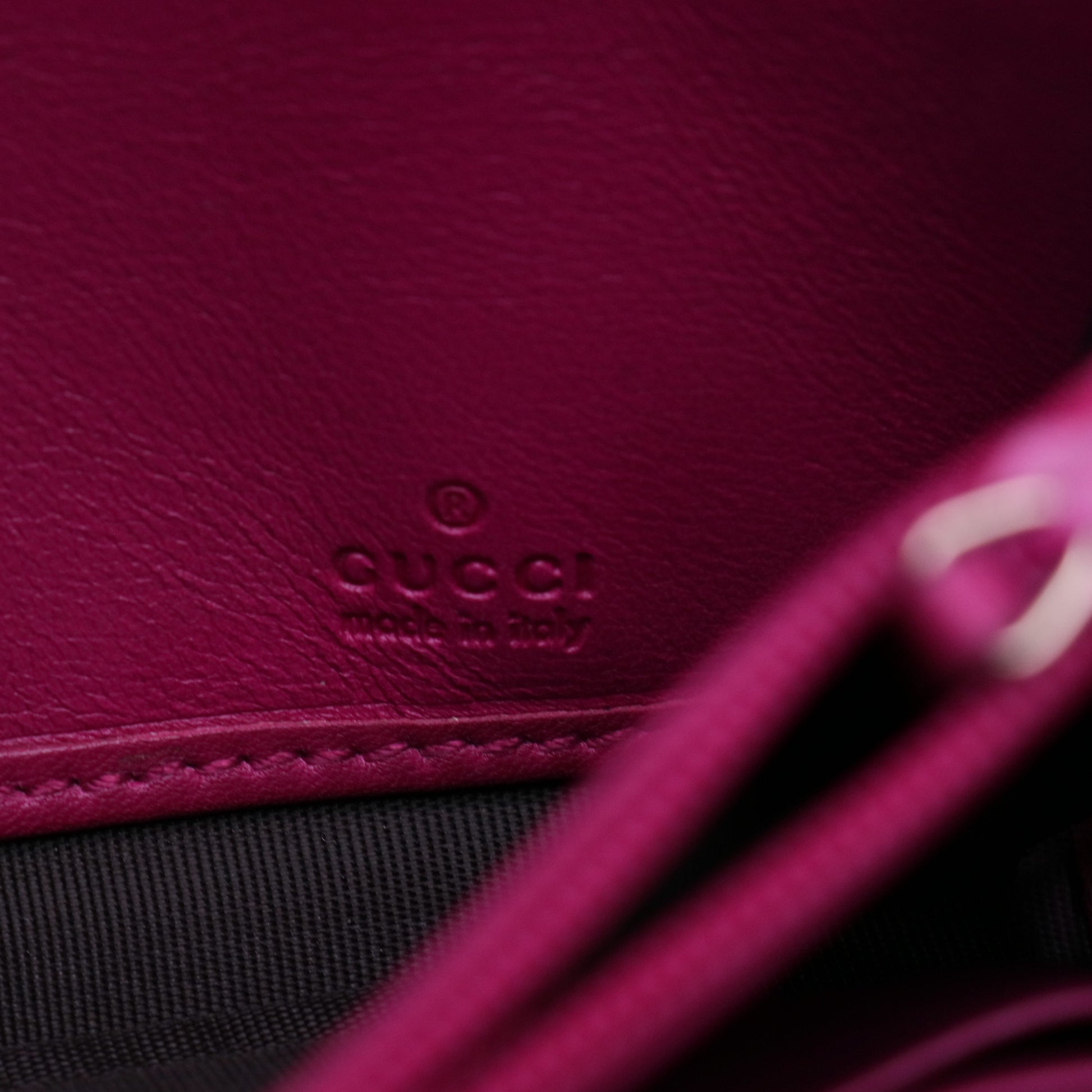 Gucci Microguccissima Leather Metal Bar Continental Flap Wallet Pink W21283