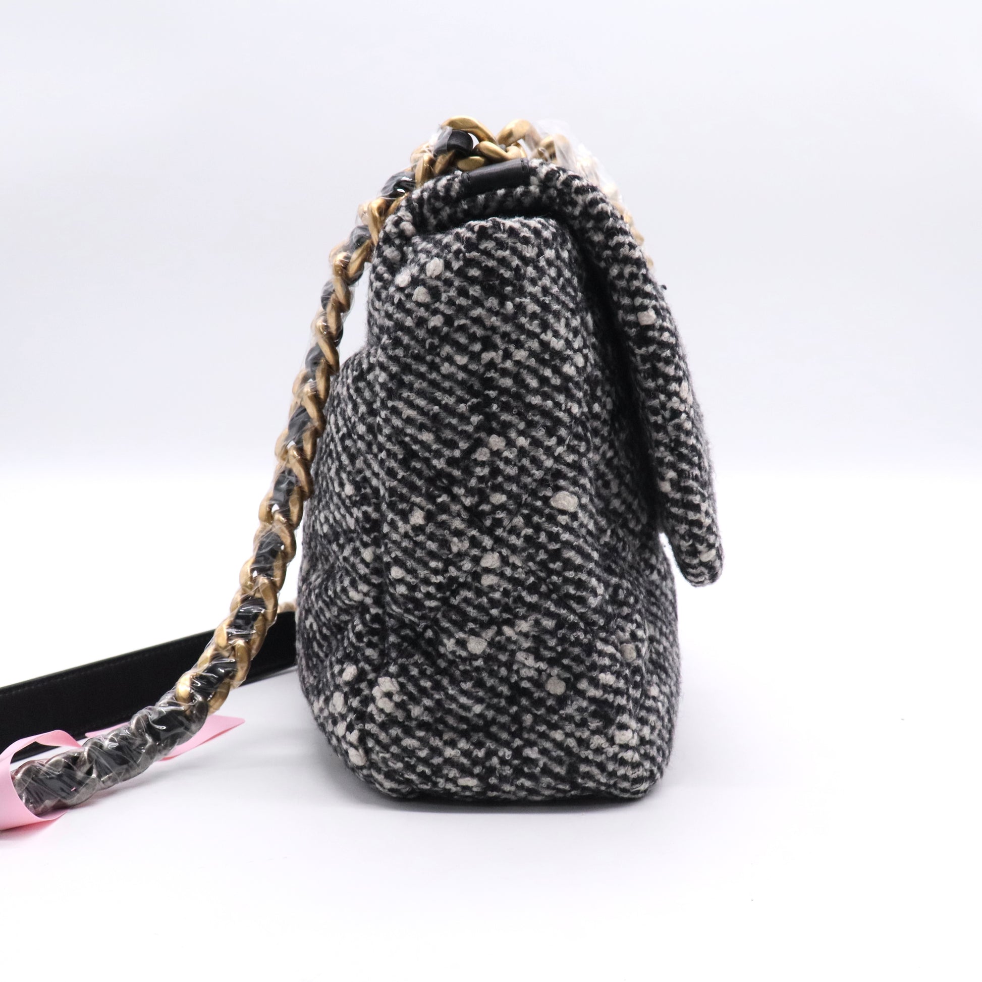 19 Flap Bag Quilted Tweed Medium Twins LDJ2717