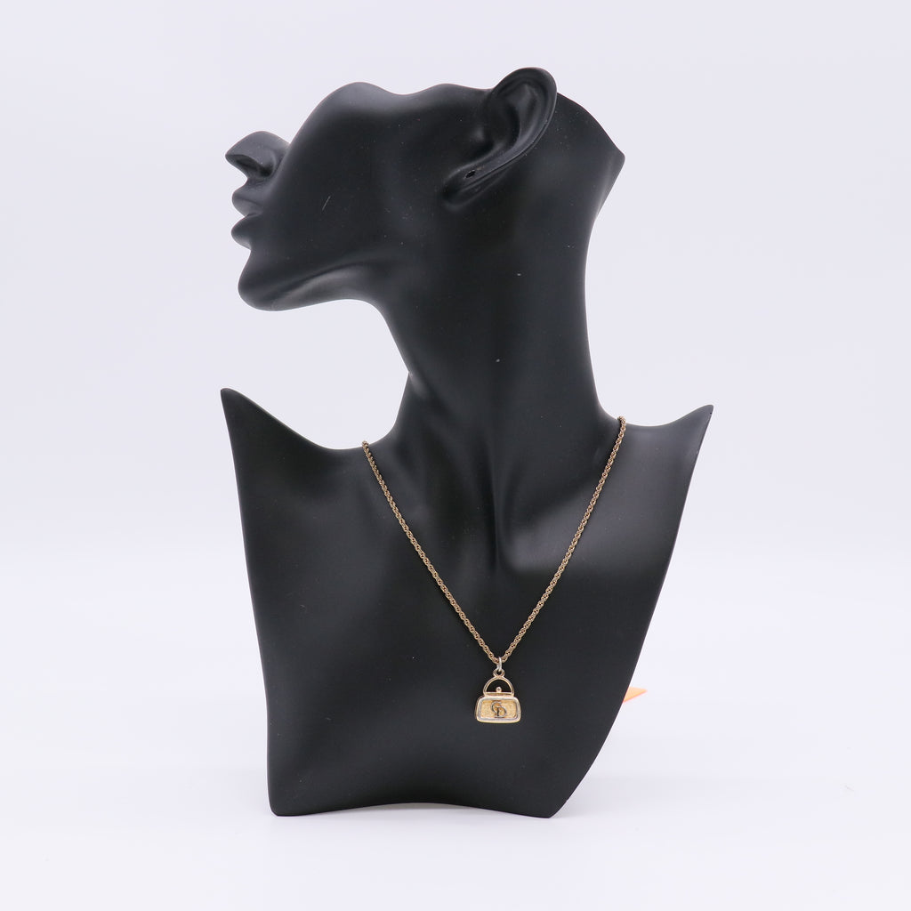 Dior Vintage Bag Pendant Necklace twins LDZ342