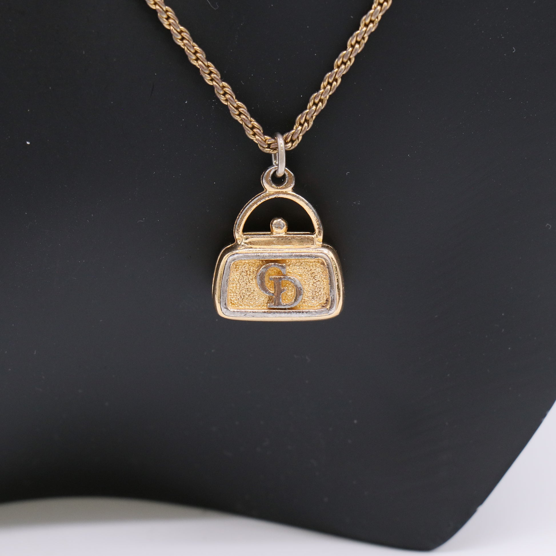Dior Vintage Bag Pendant Necklace twins LDZ342