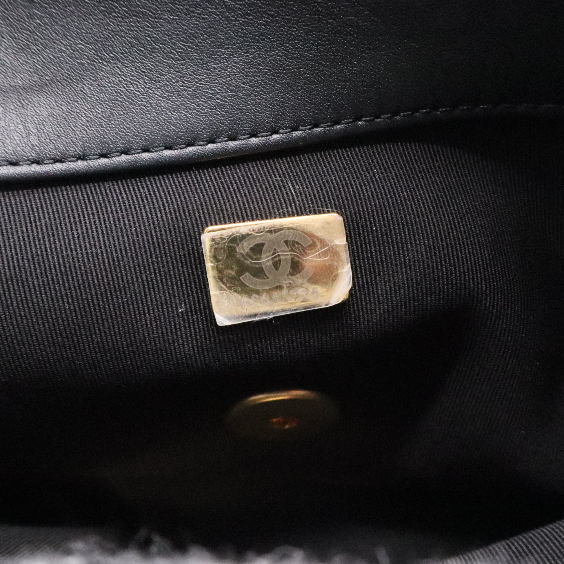 19 Flap Bag Quilted Tweed Medium Twins LDJ2717