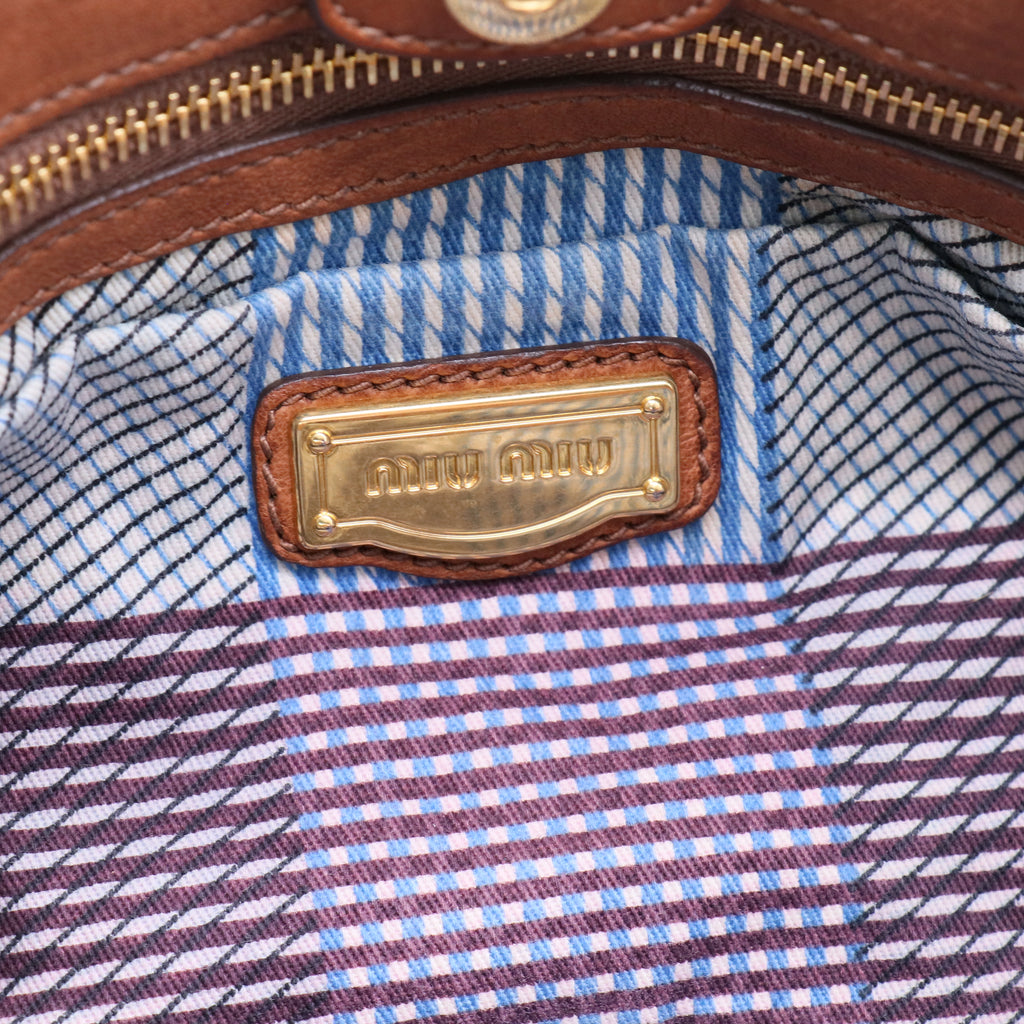 Brown Deerskin Tote twins
