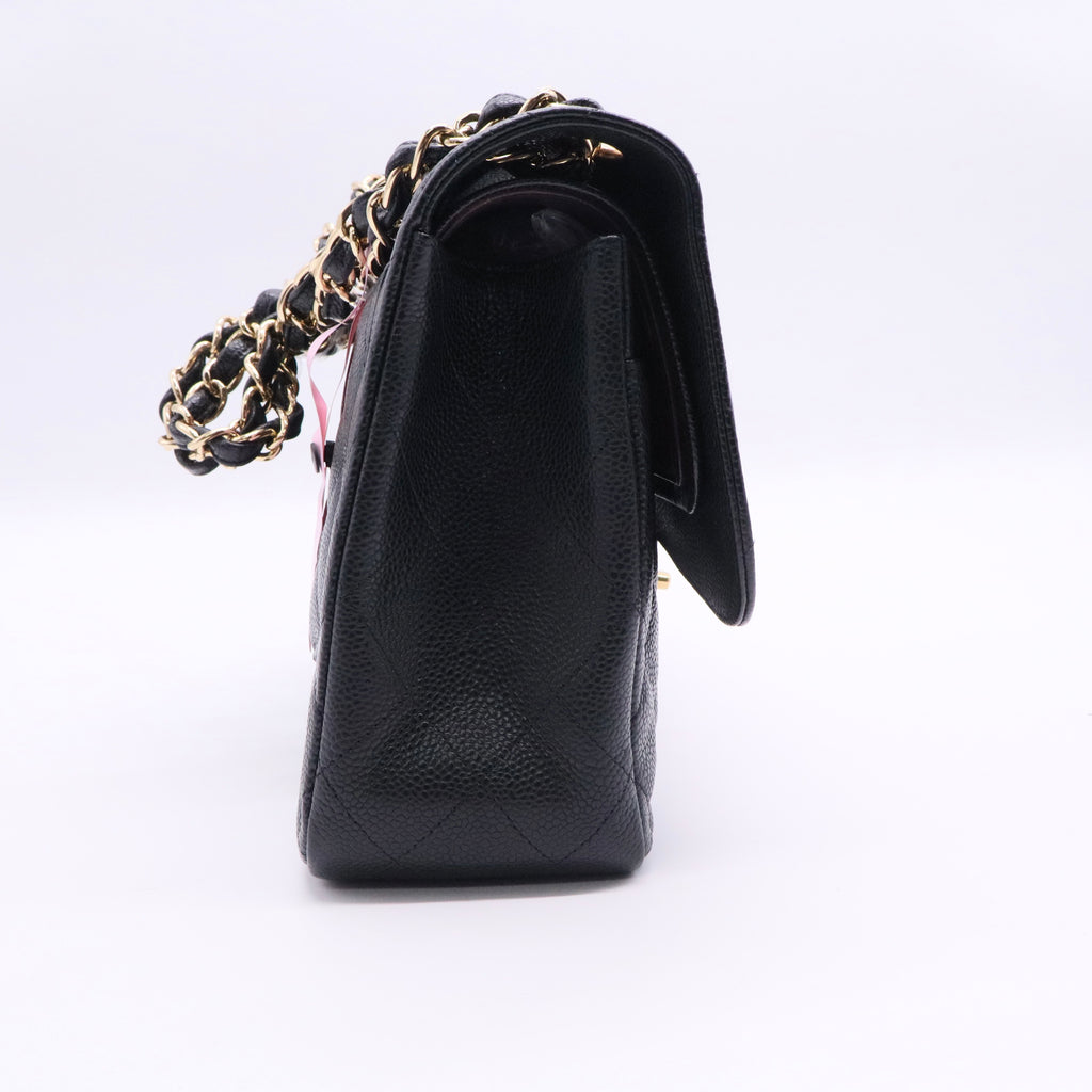 Chanel Caviar Quilted Jumbo Double Flap Black Gold hardwarehardware twins LDJ2724