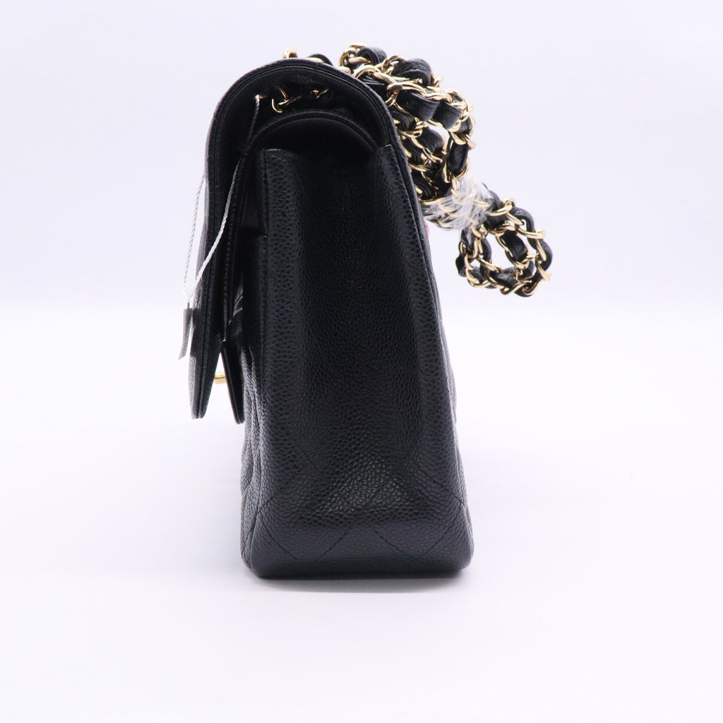 Chanel Caviar Quilted Jumbo Double Flap Black Gold hardwarehardware twins LDJ2724