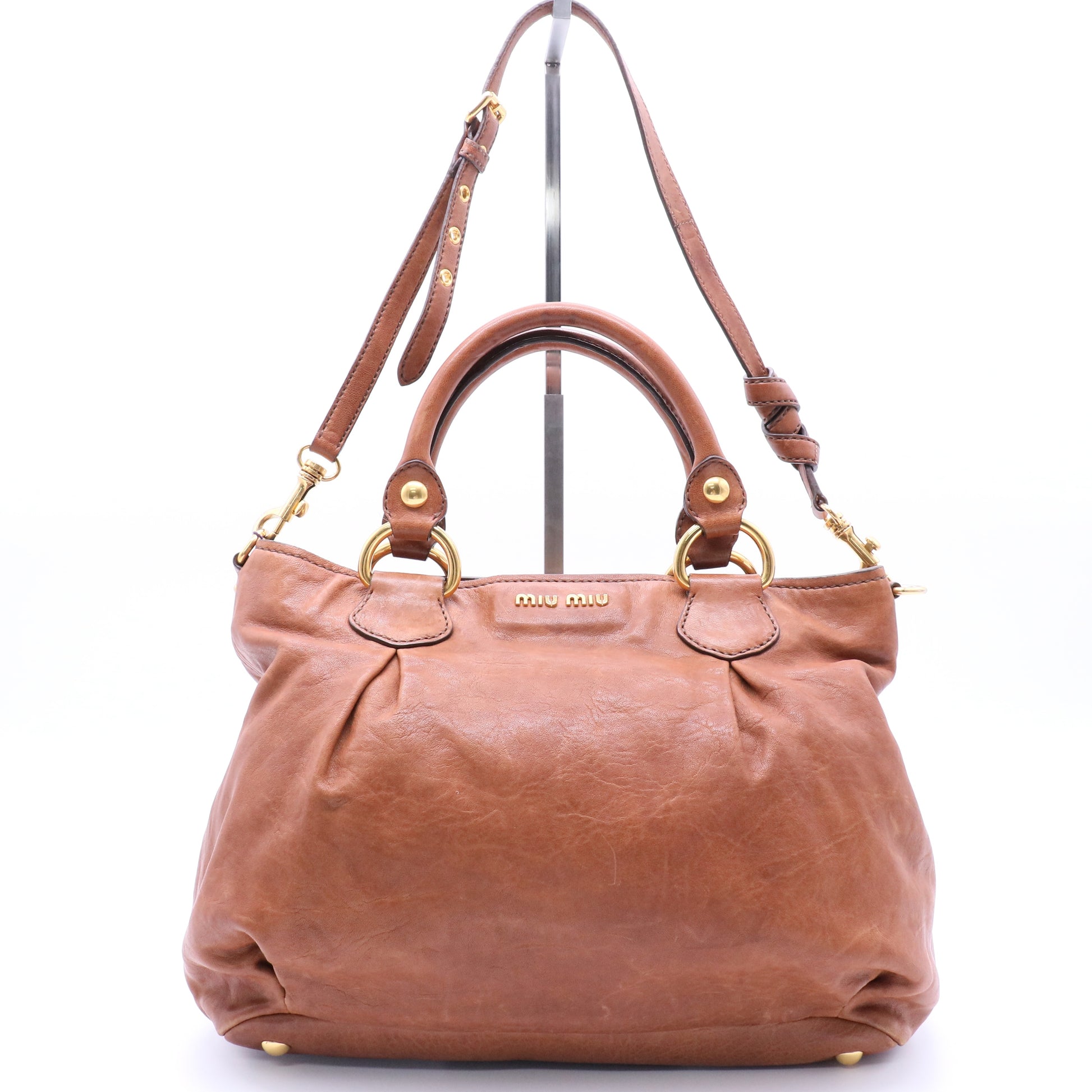 Brown Deerskin Tote twins
