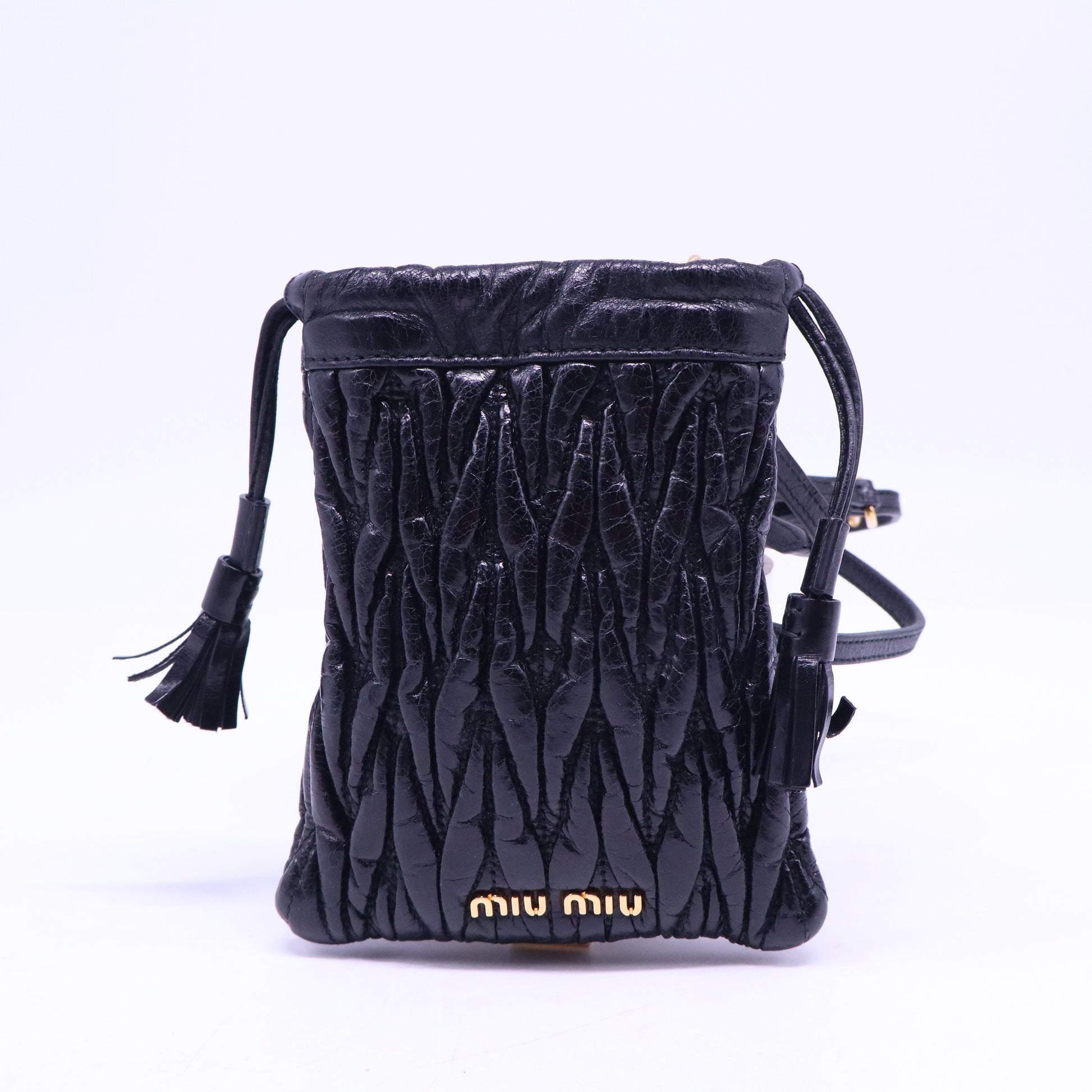 Matelasse quilted design leather shoulder mini bag