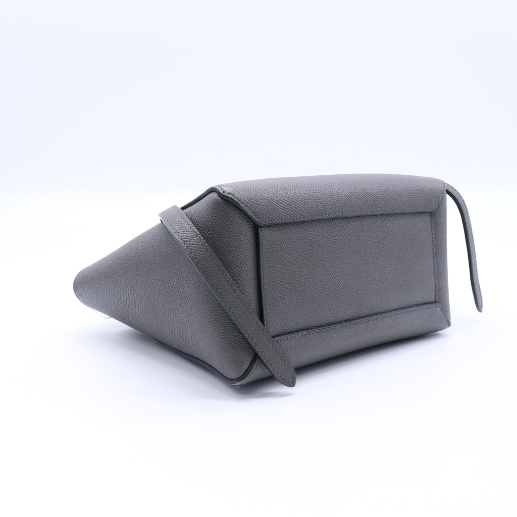 Celine Grained Calfskin Nano Belt Bag Grey twins LDJ4065