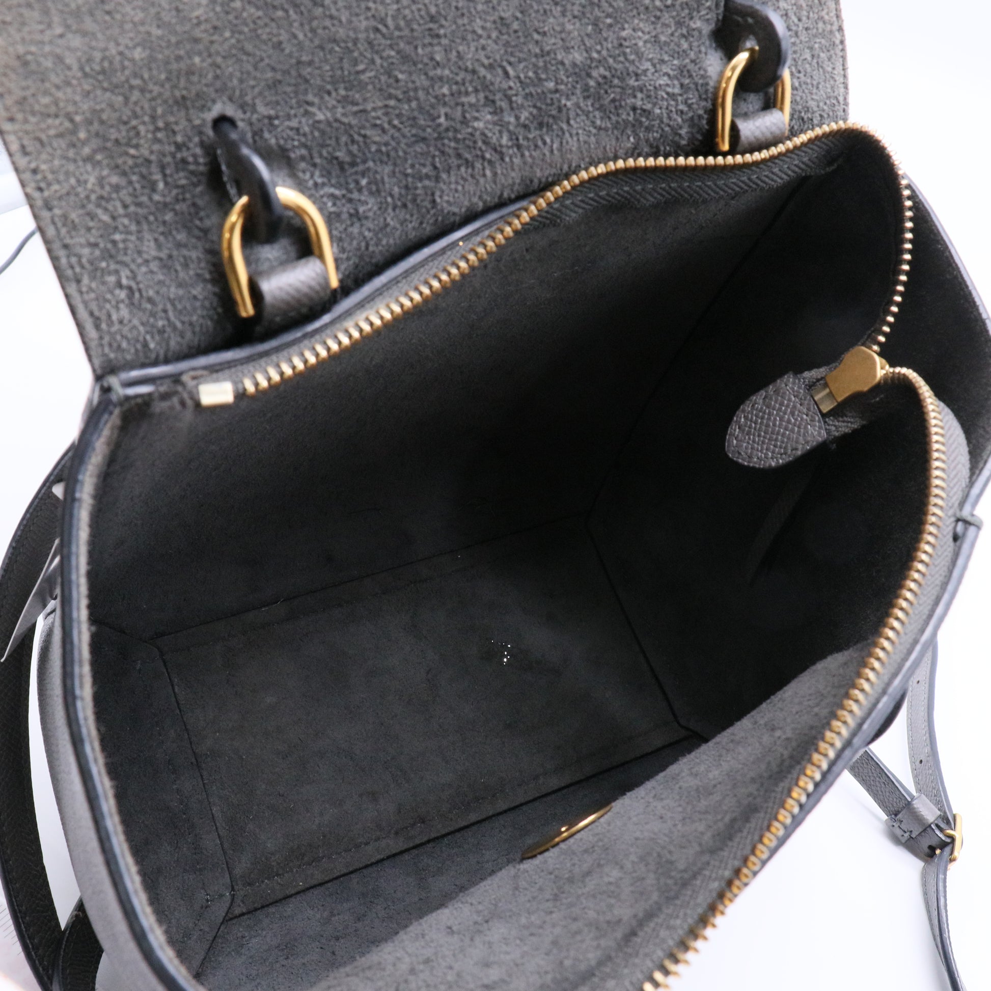 Celine Grained Calfskin Nano Belt Bag Grey twins LDJ4065