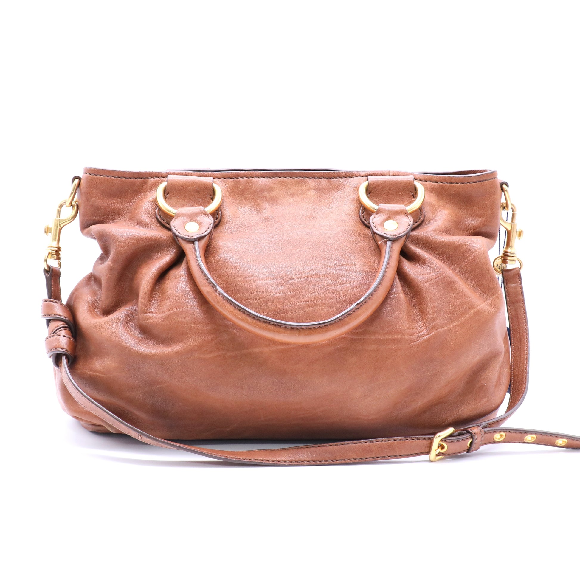 Brown Deerskin Tote twins