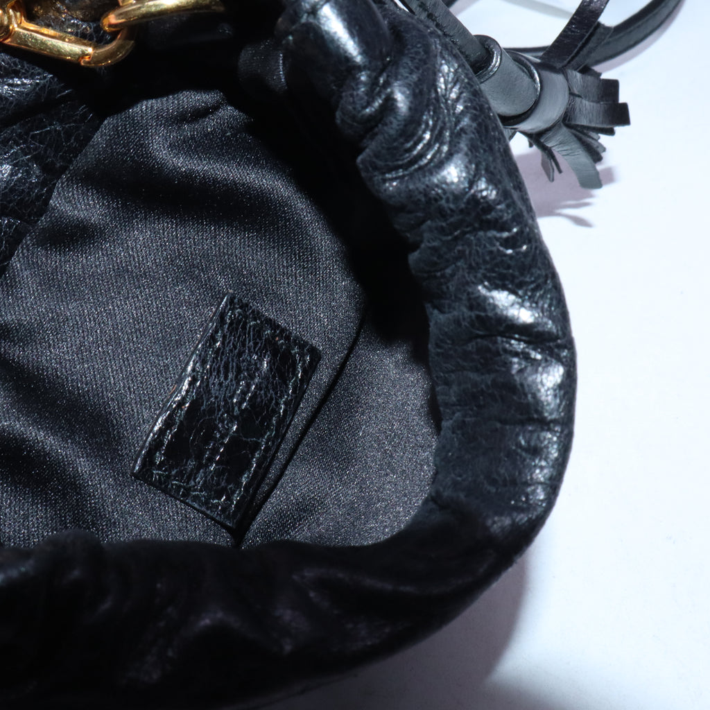 Matelasse quilted design leather shoulder mini bag