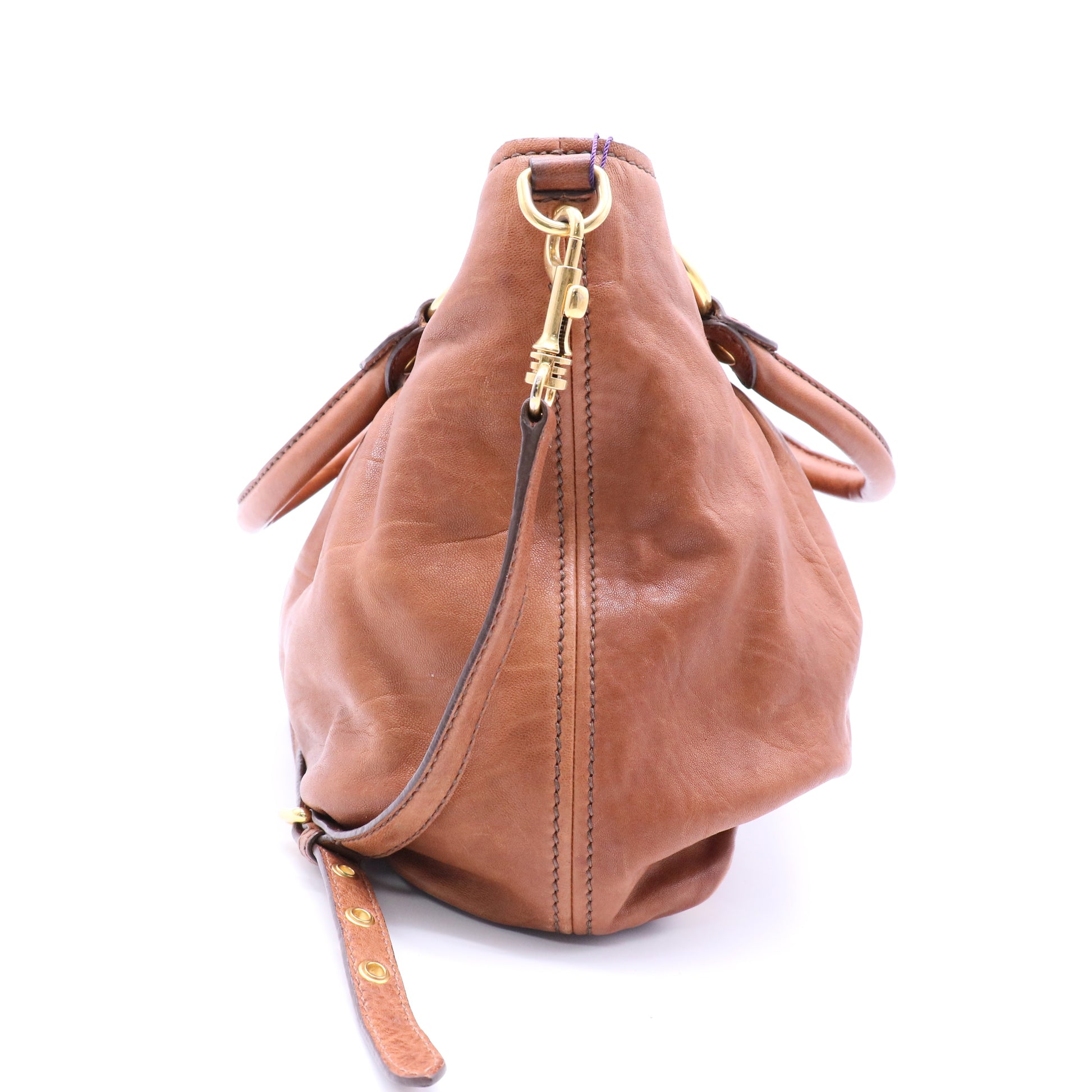 Brown Deerskin Tote twins