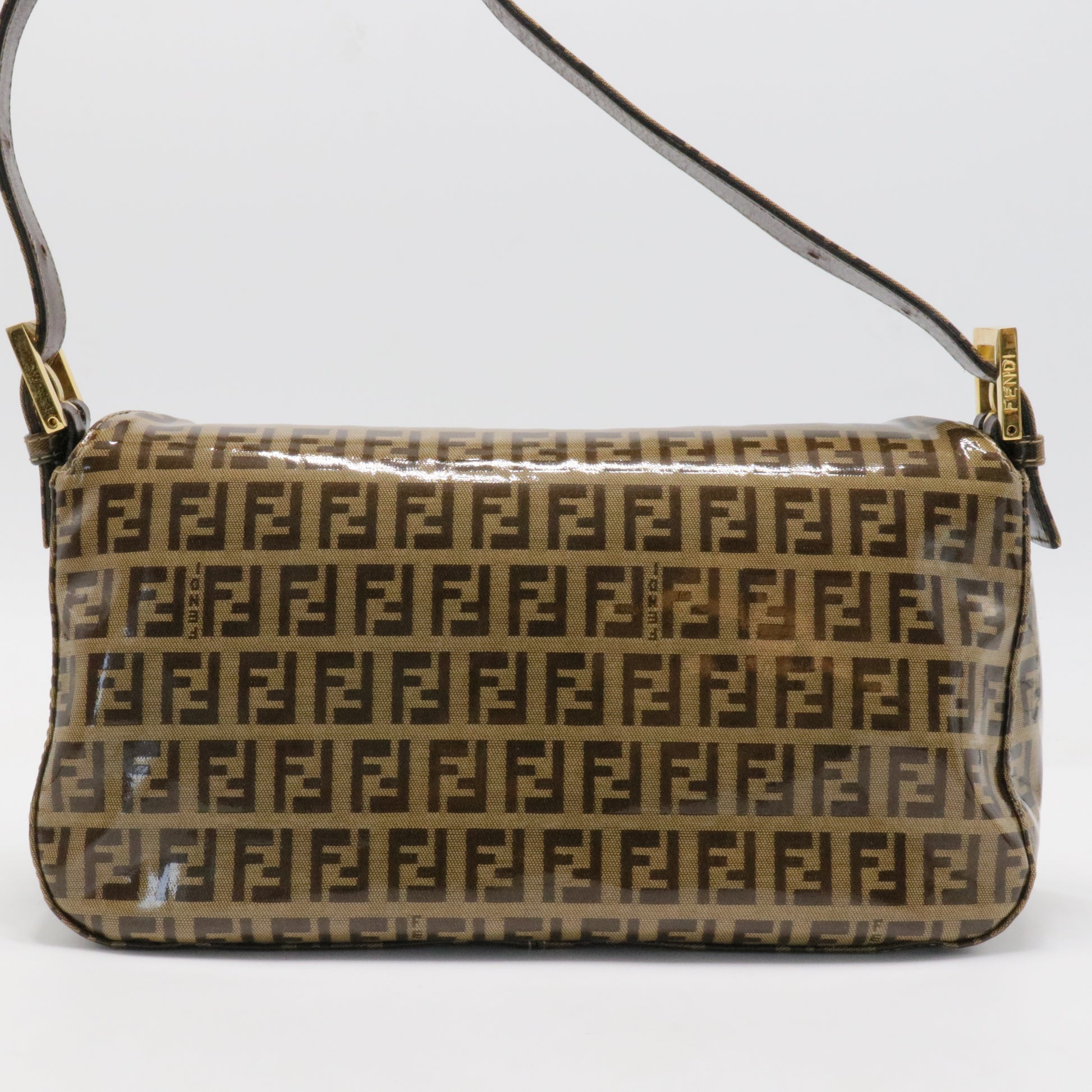 Double Flap Bag Patent Canvas Medium