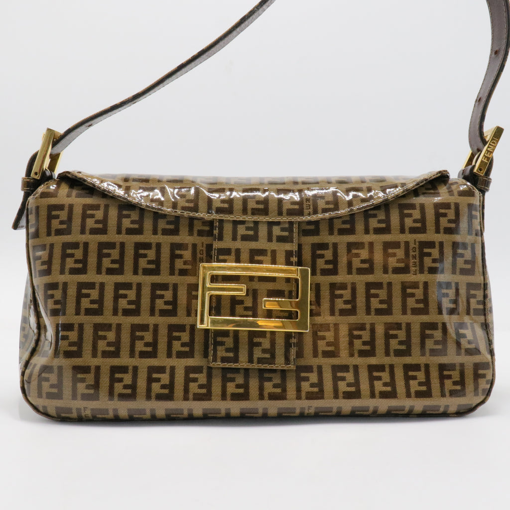 Double Flap Bag Patent Canvas Medium
