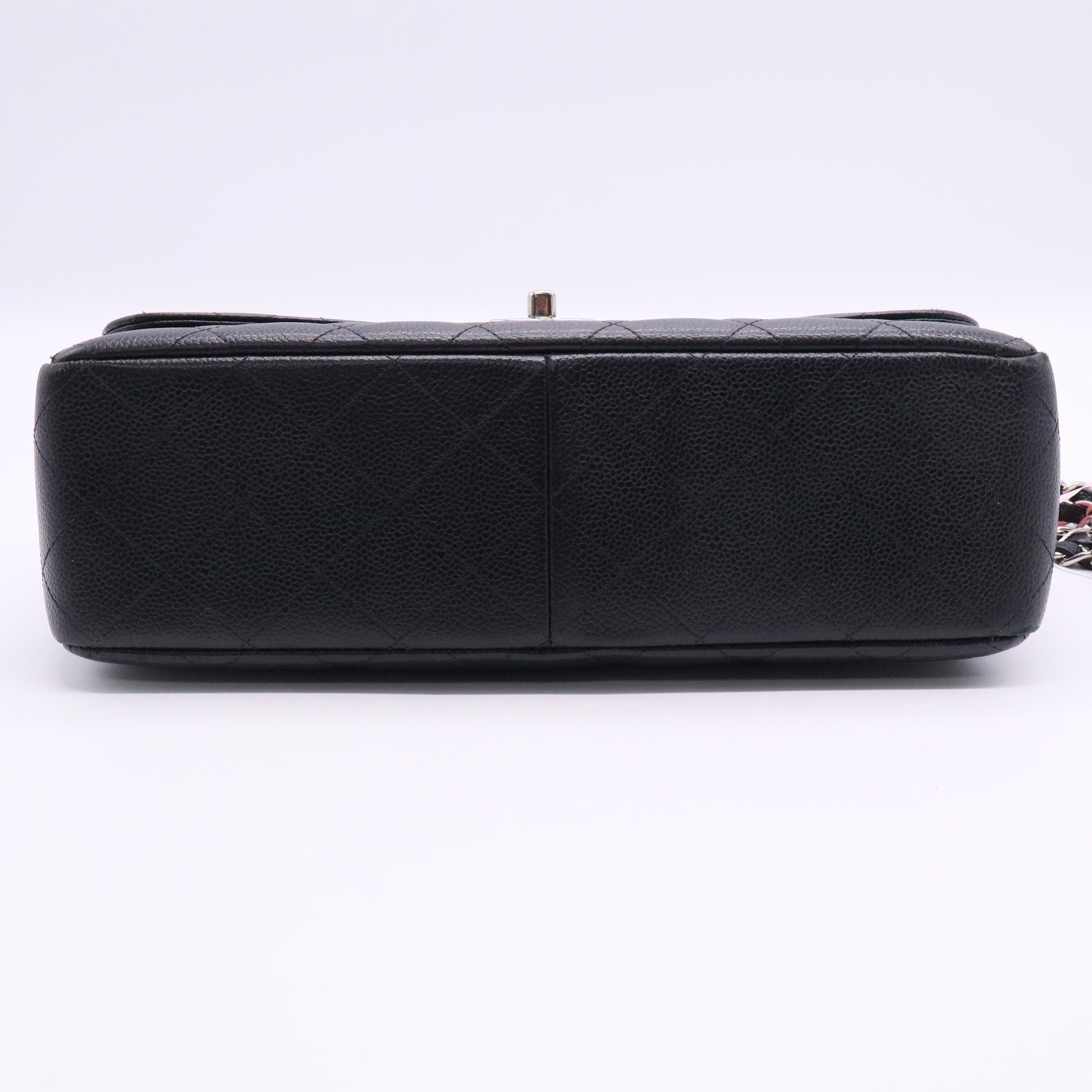 Chanel Caviar Quilted Jumbo Double Flap Black Silver hardware twins LDJ2725