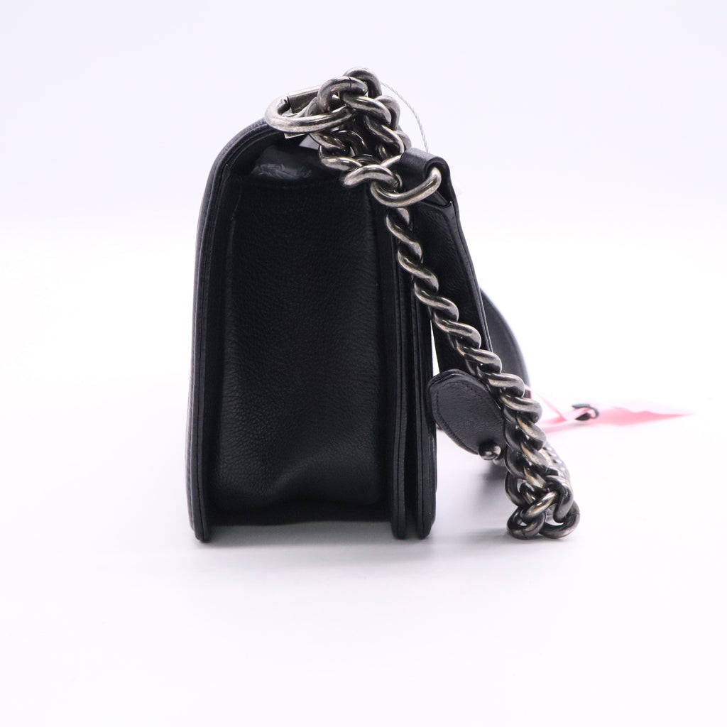 Chanel Boy Flap Bag Quilted Caviar Old Medium twins LDJ2728