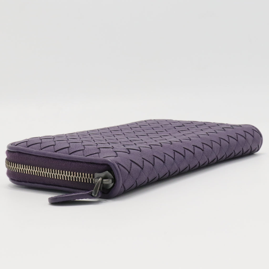 Intrecciato Weave Lambskin Continental Wallet
