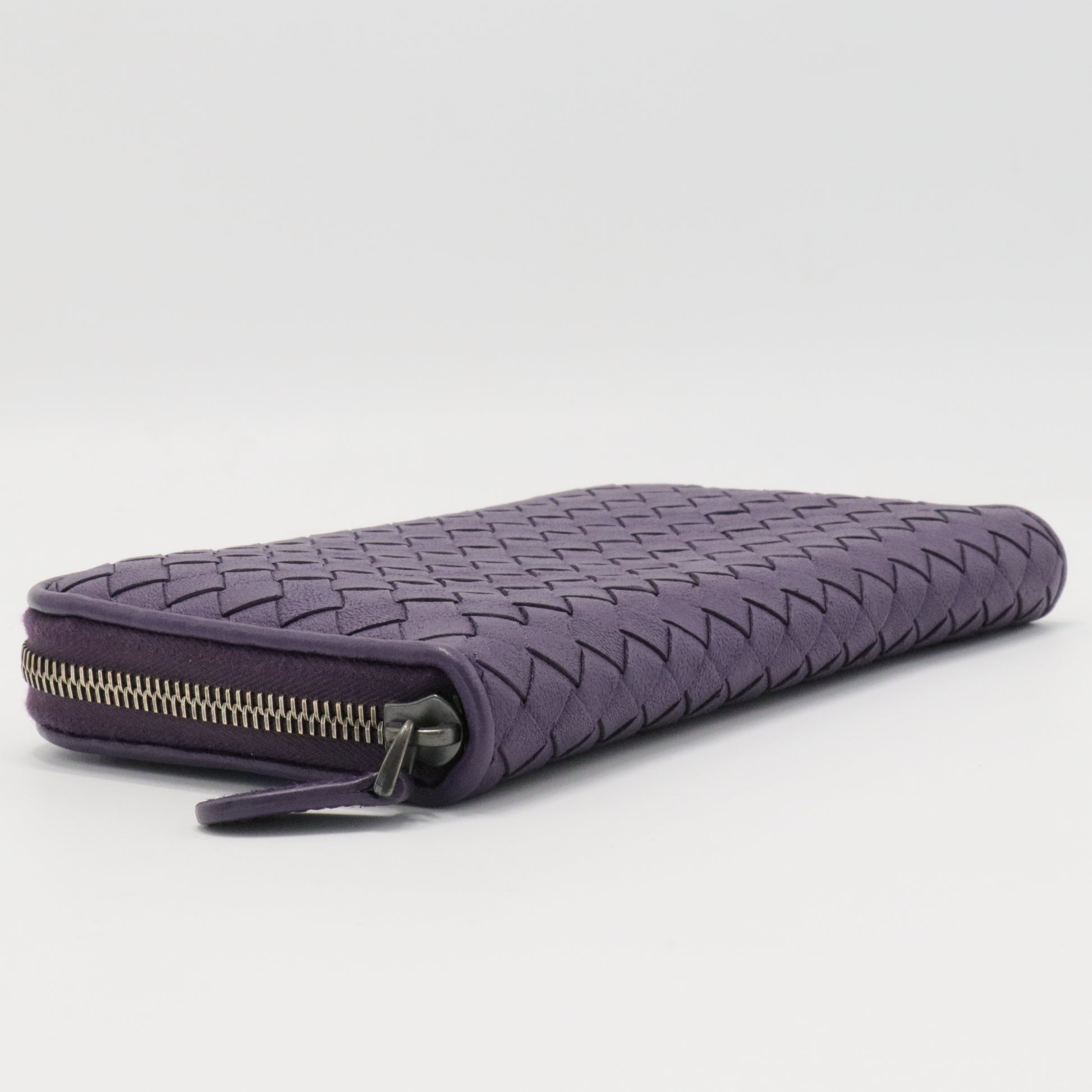Intrecciato Weave Lambskin Continental Wallet