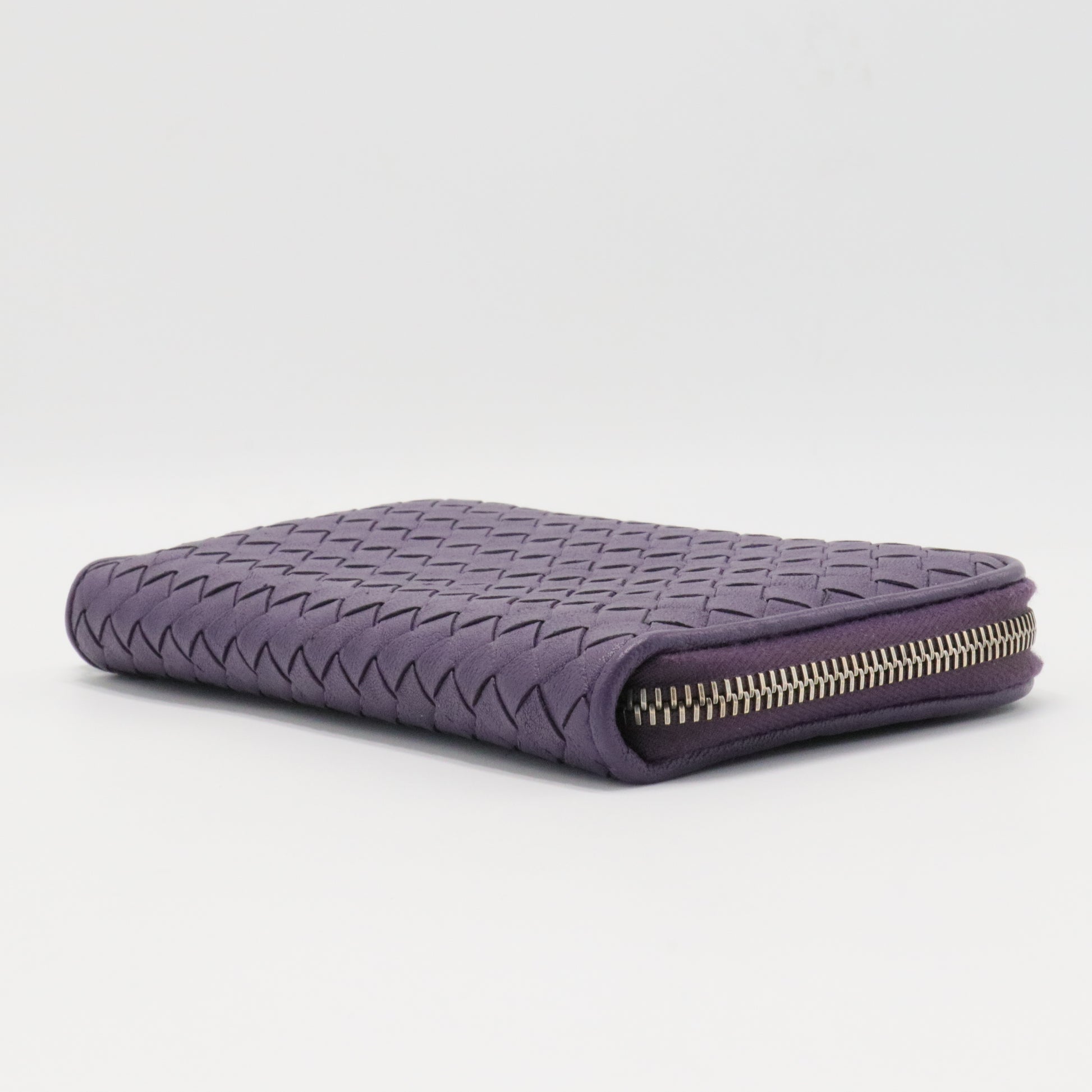 Intrecciato Weave Lambskin Continental Wallet