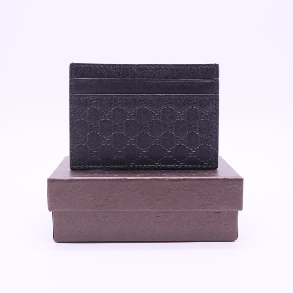 Micro GG Monogram Leather Card Holder