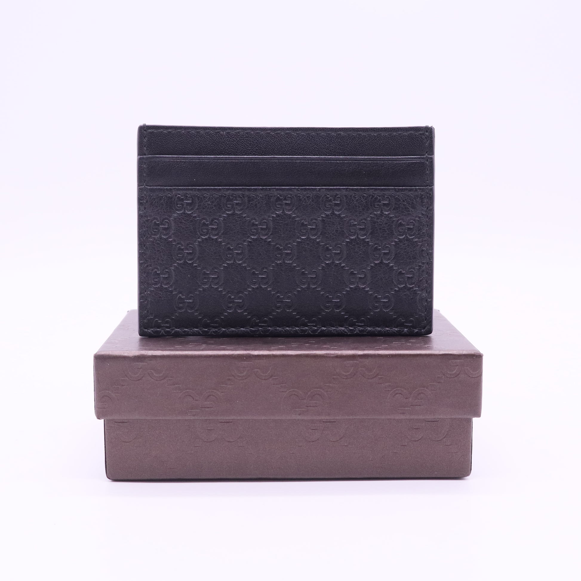 Micro GG Monogram Leather Card Holder