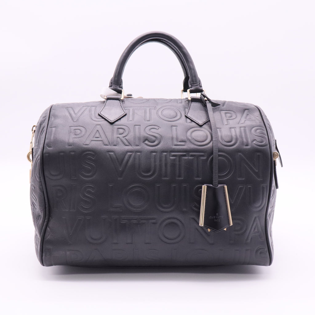 Paris Speedy Cube Bag Embossed Leather 30