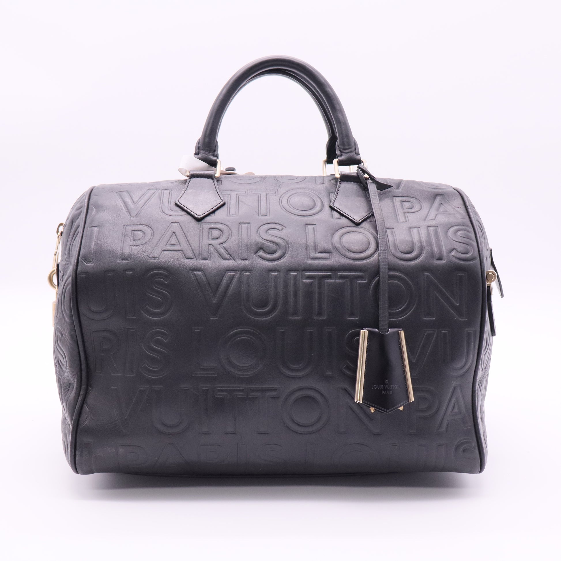 Paris Speedy Cube Bag Embossed Leather 30