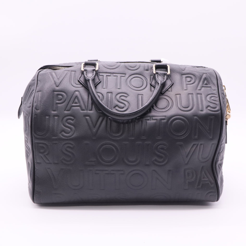 Paris Speedy Cube Bag Embossed Leather 30