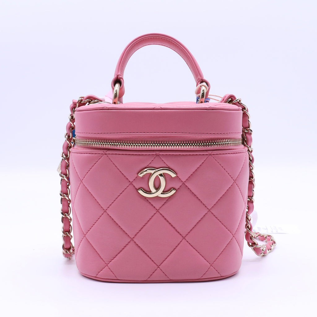 Chanel Lambskin Quilted Vanity Case with Handle twins B21853