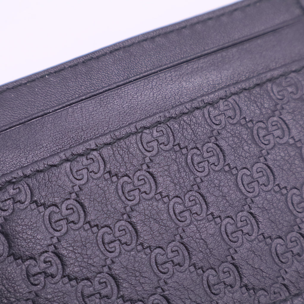 Micro GG Monogram Leather Card Holder
